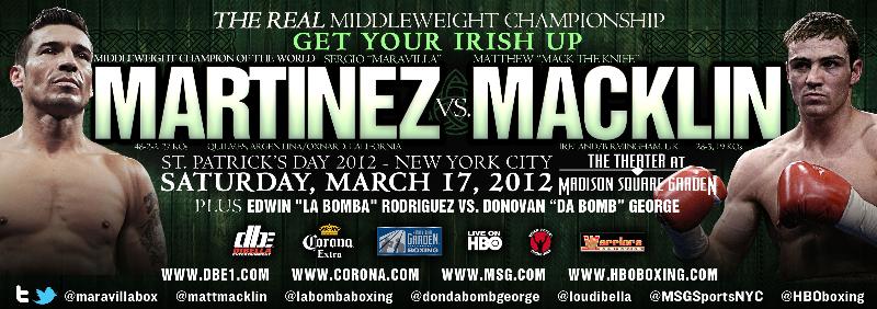 Sergio Martinez vs Matthew Macklin  St Patricks Day in NYC  Madison Square Garden